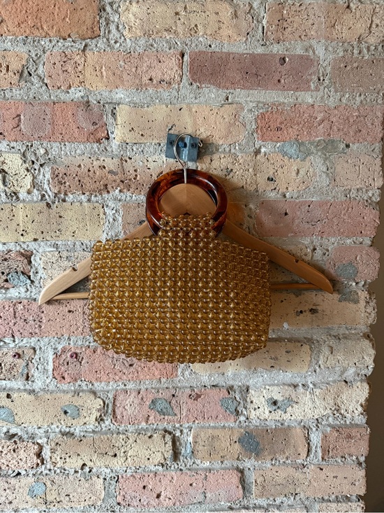 Handbags - Vintage Amber Beaded Handle Bag